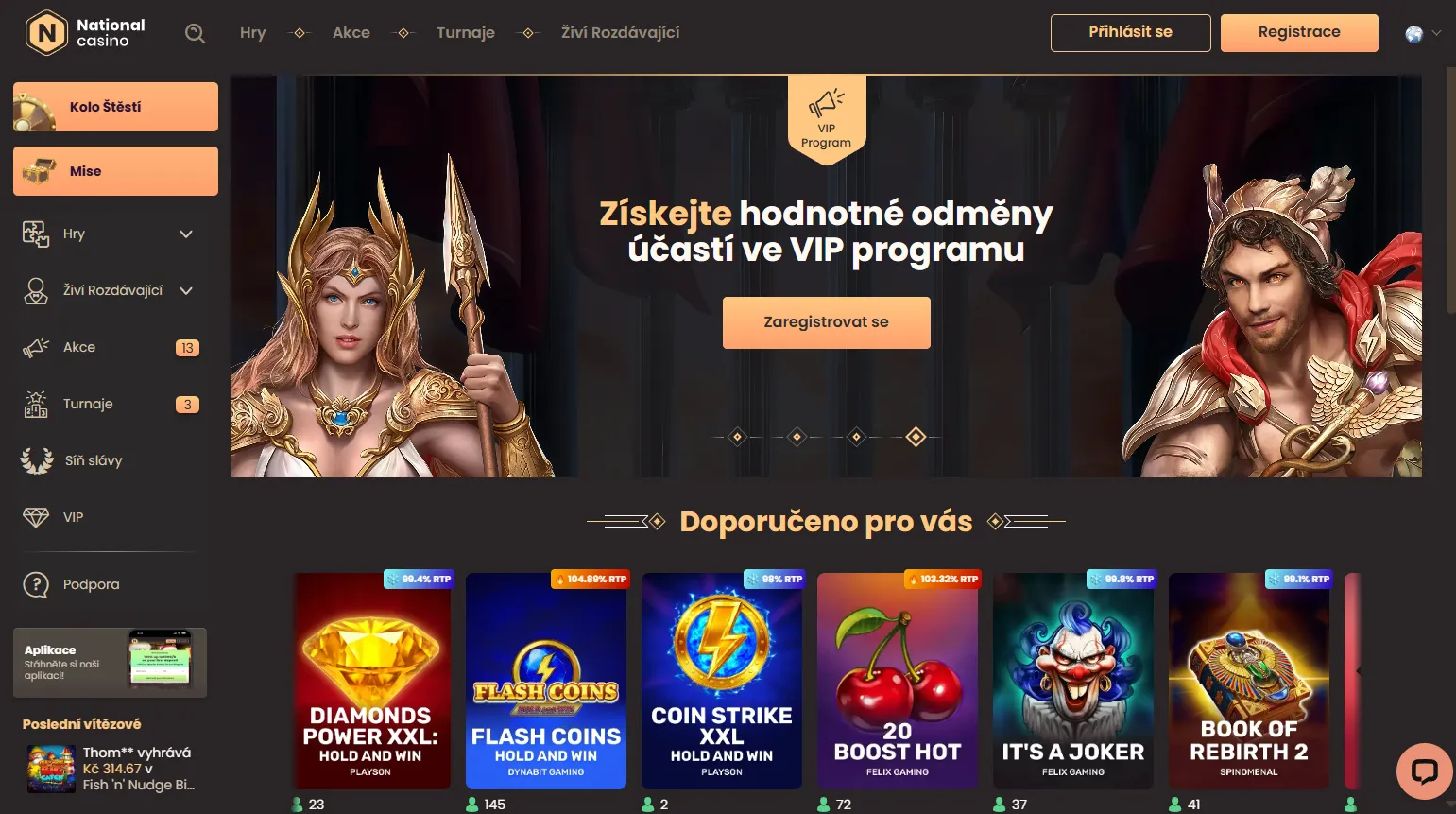 New casino deposit bonus CZ výběr